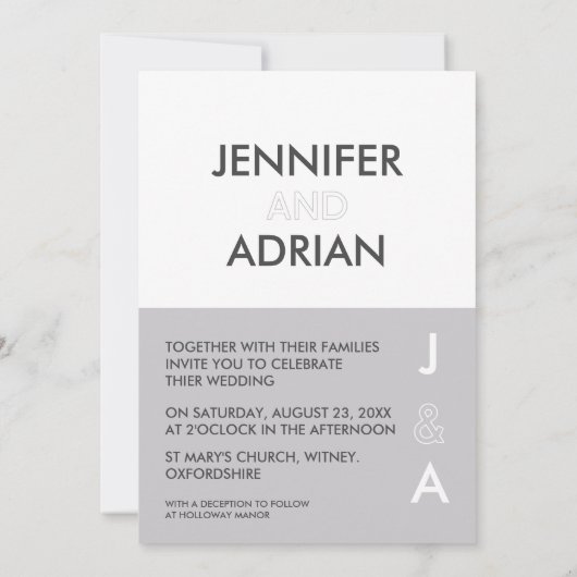 Minimalistische Einladung (Rückseite)