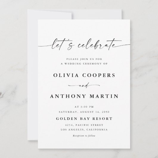 Minimalistische Einladung (Vorderseite)