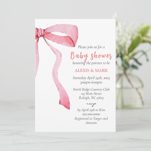 Minimalistische Einladung der Babydusche (Stehend Vorderseite)