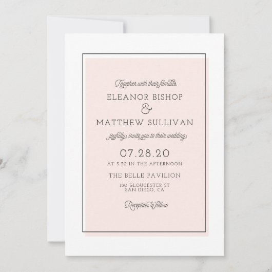 Minimalistische Einladung eines Farbblocks (Vorderseite)