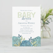 Minimalistische Einladung für eine Kinderdusche (Stehend Vorderseite)