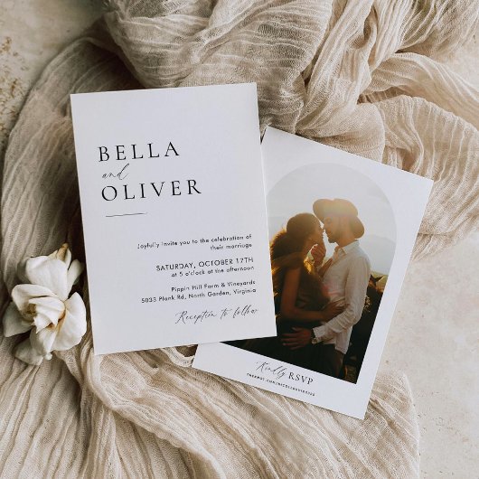 Minimalistische Einladung mit Foto