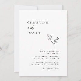 Minimalistische Einladung von Boho Black and White