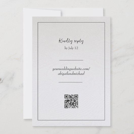 Minimalistische Einladung von Elfenbein (Rückseite)