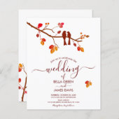 Minimalistische Einladung von Lovebird-Hochzeit im (Vorne/Hinten)