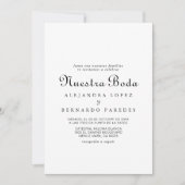 Minimalistische Einladung von Nuestra Boda (Vorderseite)