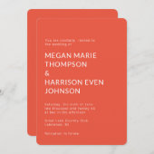 Minimalistische Einladung von Terra cotta Wedding (Vorne/Hinten)