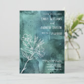 Minimalistische Einladung zu smaragdgrünen Aquarel (Stehend Vorderseite)