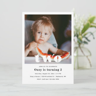 Minimalistische Einladung zum 2. Geburtstag | 2. G