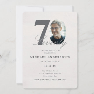 Minimalistische Einladung zum 70. Geburtstag