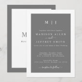 Minimalistische Einladung zum Hochzeitsfeiern (Vorne/Hinten)