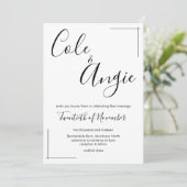 Minimalistische Einladung zum Hochzeitsfeiern mit  (Stehend Vorderseite)