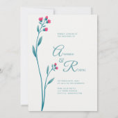 Minimalistische Einladung zur Blumenhochzeit (Rückseite)