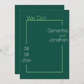 Minimalistische Einladung zur Grüne Hochzeit (Vorne/Hinten)