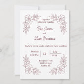 Minimalistische Einladung zur Hochzeit (Rückseite)