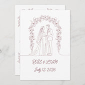 Minimalistische Einladung zur Hochzeit (Vorne/Hinten)