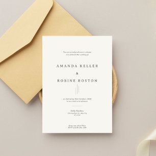 Minimalistische Einladung zur Hochzeit