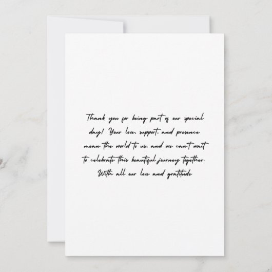 Minimalistische Einladung zur Hochzeit (Rückseite)