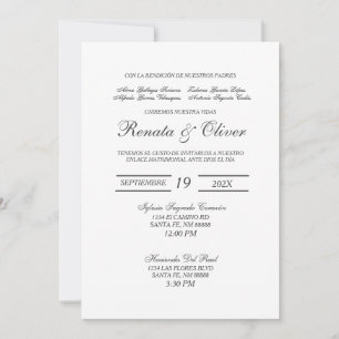 Minimalistische Einladung zur Hochzeit