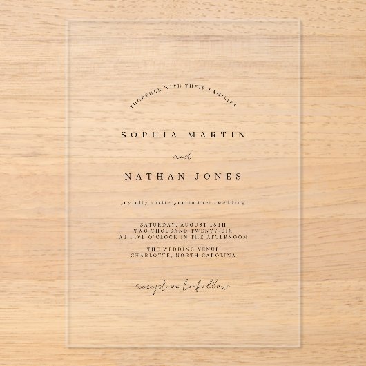 Minimalistische Einladung zur Hochzeit (Vorderseite)