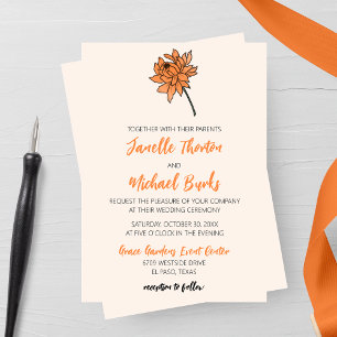 Minimalistische Einladung zur Hochzeit Chrysanthem