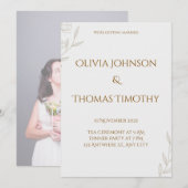 Minimalistische Einladung zur Hochzeit, elegante,  (Vorne/Hinten)