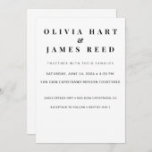 Minimalistische Einladung zur Hochzeit - elegante, (Vorne/Hinten)