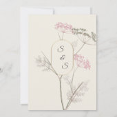 Minimalistische Einladung zur Hochzeit, grüne und (Rückseite)