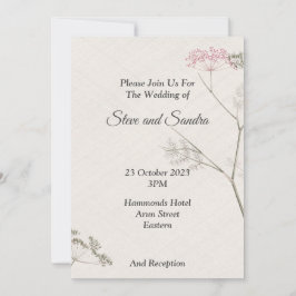 Minimalistische Einladung zur Hochzeit, grüne und 