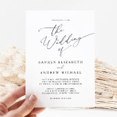 Minimalistische Einladung zur Hochzeit in Schwarz 