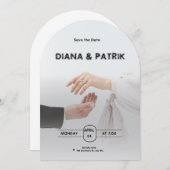 Minimalistische Einladung zur Hochzeit in Schwarz (Vorne/Hinten)