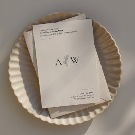 Minimalistische Einladung zur Hochzeit mit botanis