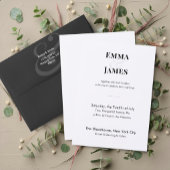 Minimalistische Einladung zur Hochzeit mit QR-Code