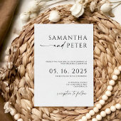 Minimalistische Einladung zur Hochzeit und Detailk