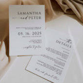 Minimalistische Einladung zur Hochzeit und Detailk