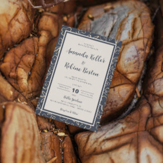 Minimalistische Einladung zur Hochzeit von Navy Fl