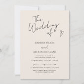 Minimalistische Einladung zur Hochzeitsfeier (Vorderseite)