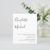 Minimalistische Einladung zur Hochzeitsfeier (Stehend Vorderseite)