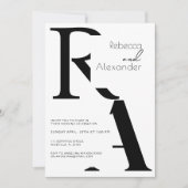 Minimalistische Einladung zur Hochzeitsfeier (Vorderseite)