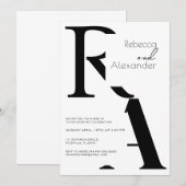 Minimalistische Einladung zur Hochzeitsfeier (Vorne/Hinten)