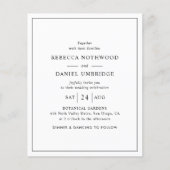 Minimalistische Einladung zur Hochzeitsfeier (Vorderseite)