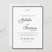 Minimalistische Einladung zur Hochzeitsfeier (Vorderseite)