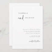 Minimalistische Einladung zur Hochzeitsfeier (Vorne/Hinten)