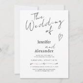 Minimalistische Einladung zur Hochzeitsfeier (Vorderseite)