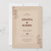 Minimalistische Einladung zur rustikalen Hochzeit (Vorderseite)