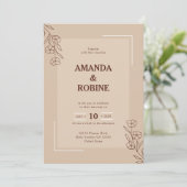 Minimalistische Einladung zur rustikalen Hochzeit (Stehend Vorderseite)