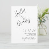 Minimalistische Einladungen für Hochzeiten (Stehend Vorderseite)