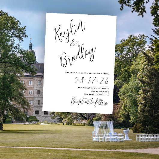 Minimalistische Einladungen für Hochzeiten