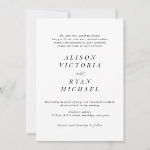 Minimalistische Einladungen zu Hochzeiten