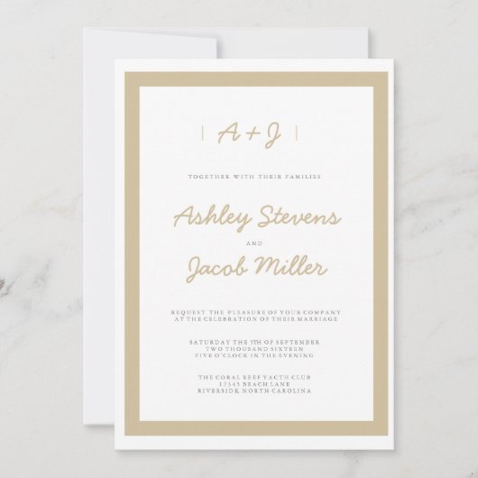 Minimalistische Einladungen zu Hochzeiten | ABWEIC (Vorderseite)